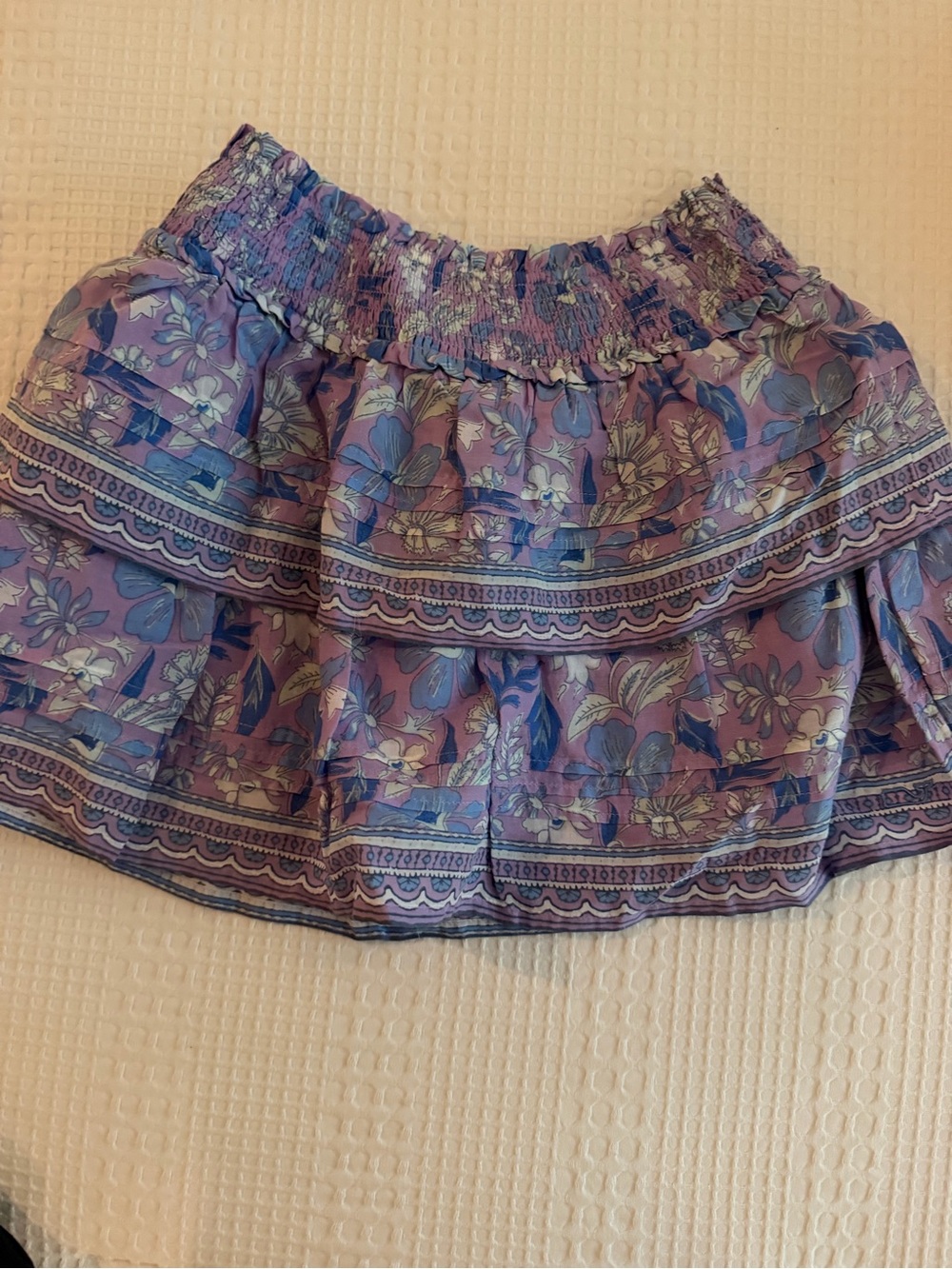 Vineyard Vines Purple Floral Smocked Circle Skirt